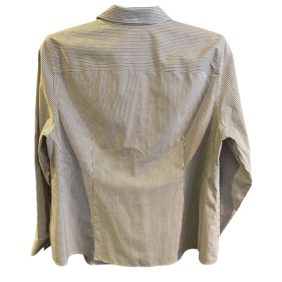 Chico's Blue and Silver Casual Button Down Shirt Size 2.5 (Woman’s Extra Large) - Picture 1 of 2